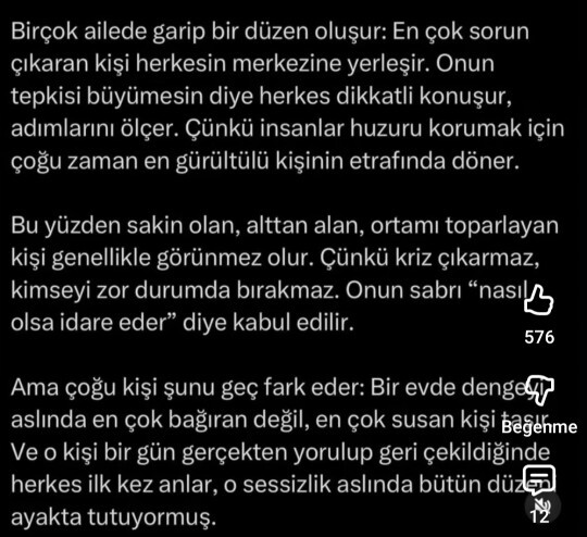 Sizin aile içindeki rolünüz tam olarak ne hiç düşündünüz mü?