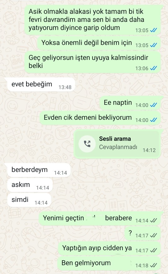 İlk dateme çıkacağım sevgilim geç kaldı gitmesem olur mu?