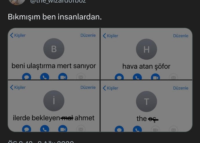 Telefon rehberinizde kayıtlı olan en saçma isim nedir?