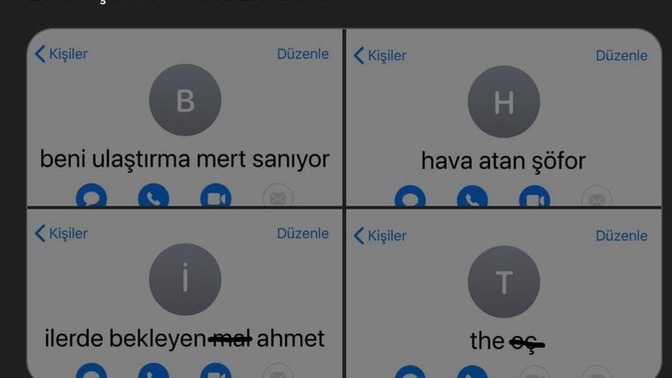 Telefon rehberinizde kayıtlı olan en saçma isim nedir?
