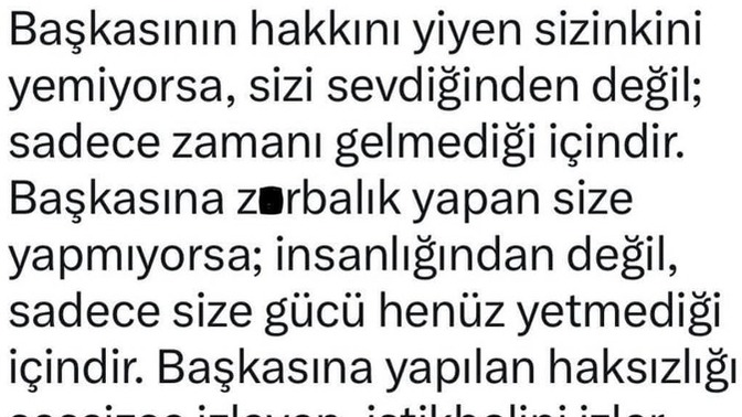 Başkasına yapılan haksızlığı sessizce izlemek kendi istikbalini de tehlikeye atmak mı?