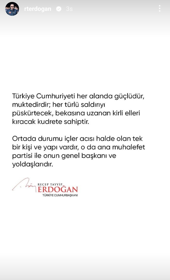 Reisin her konuda muh@lefete girdirmesi?