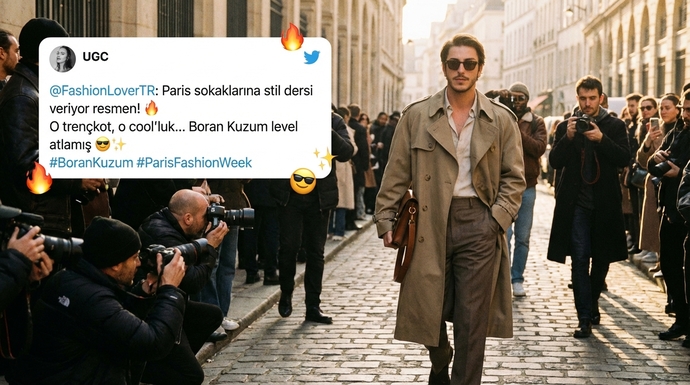 Boran Kuzum’un Paris Moda Haftası stili: Sokak şıklığında level atlamış mı? 😎✨