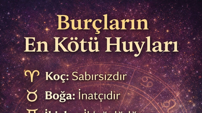 Burcunuza göre en kötü huyunuz ne?