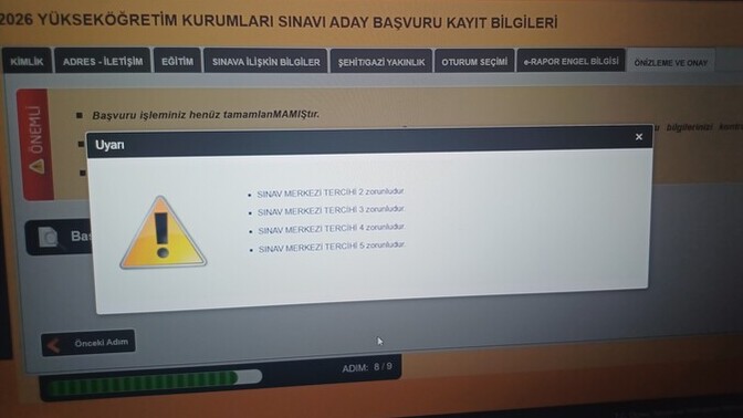 ÖSYM sınav başvurusunda sınava nerede gireceğim kısmını dolduramıyorum, ne yapmam lazım?