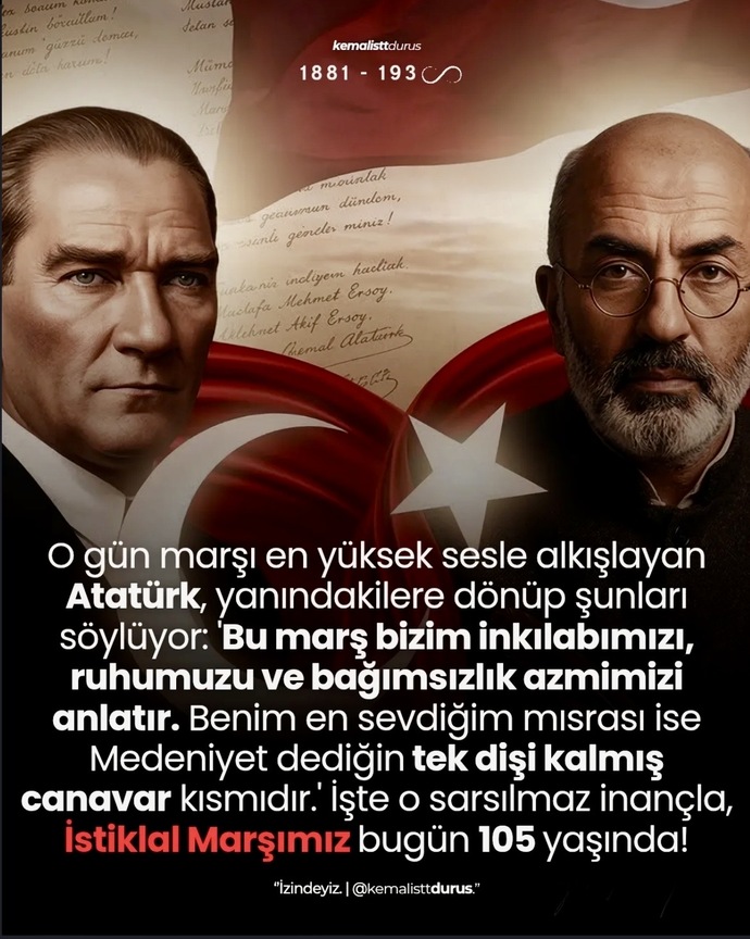İstiklal marşımız 105 yaşında 🥹 gurur duyuyor musunuz 🇹🇷?