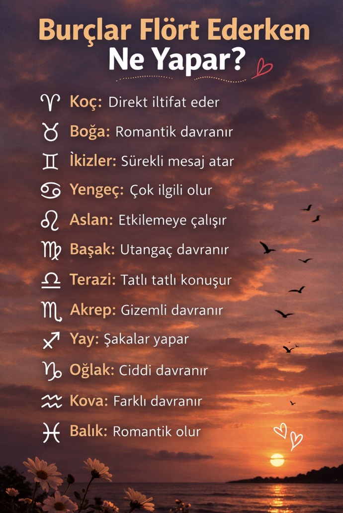 Burcunuza göre flört ederken nasıl davranırsınız?
