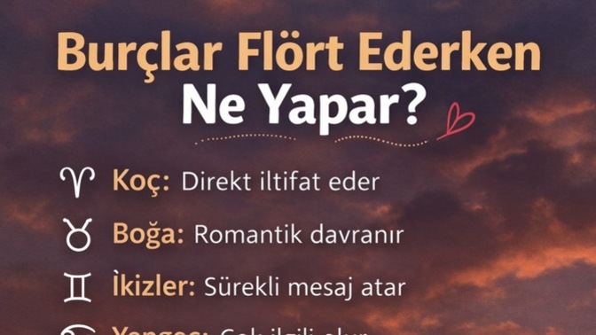 Burcunuza göre flört ederken nasıl davranırsınız?