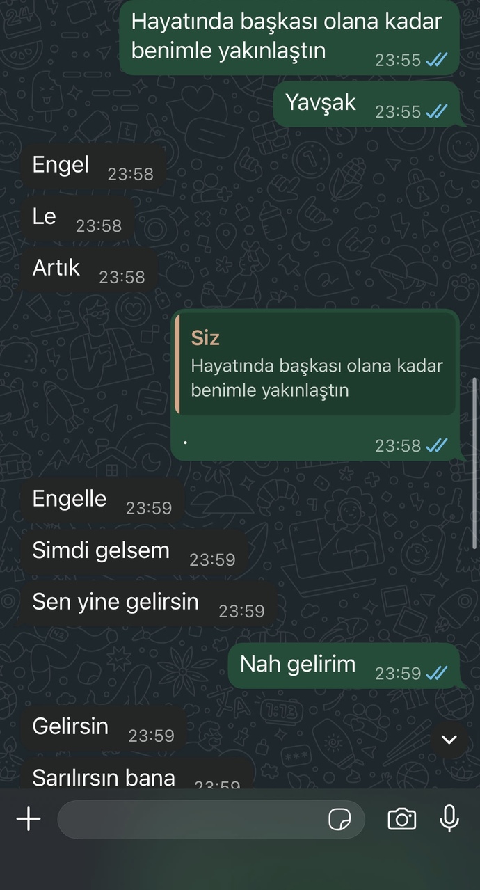 Eski sevgilimin tek derdi yakınlaşmak miydi?