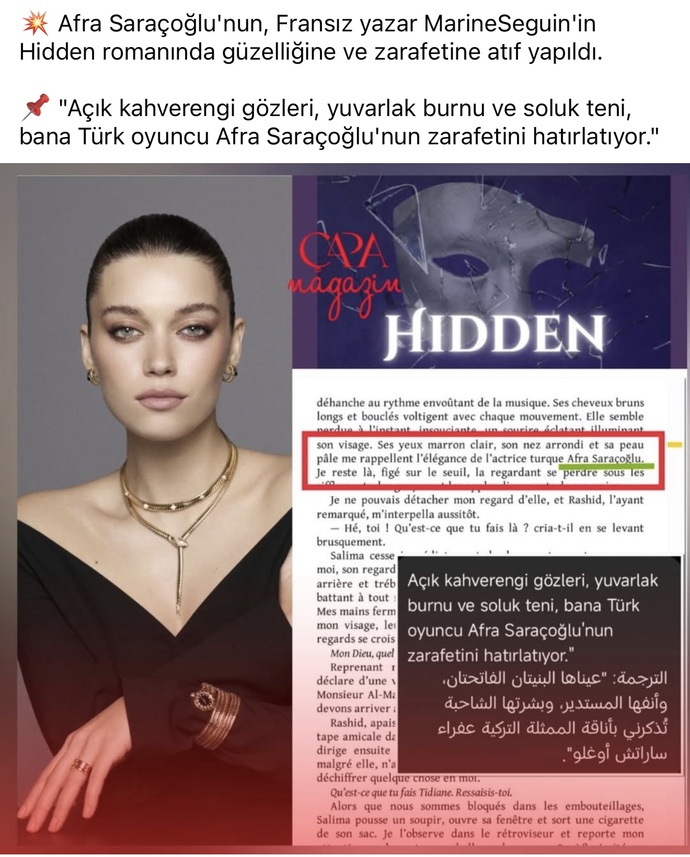Fransız yazarın bile övdüğü Afra Saraçoğlu sizce aşırı derece de güzel mi?