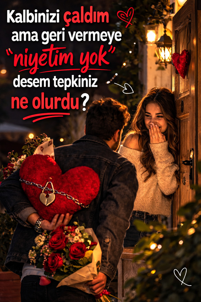 Kapınıza gelip kalbinizi çaldım ama geri vermeye niyetim yok, desem tepkiniz ne olurdu?