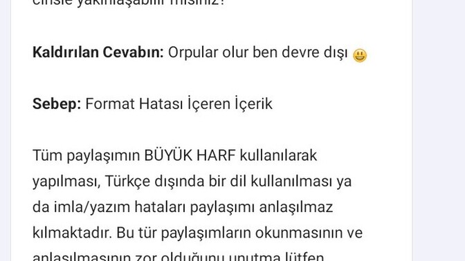 Bu cevabımda büyük harf nerde modlar cevaplasın?