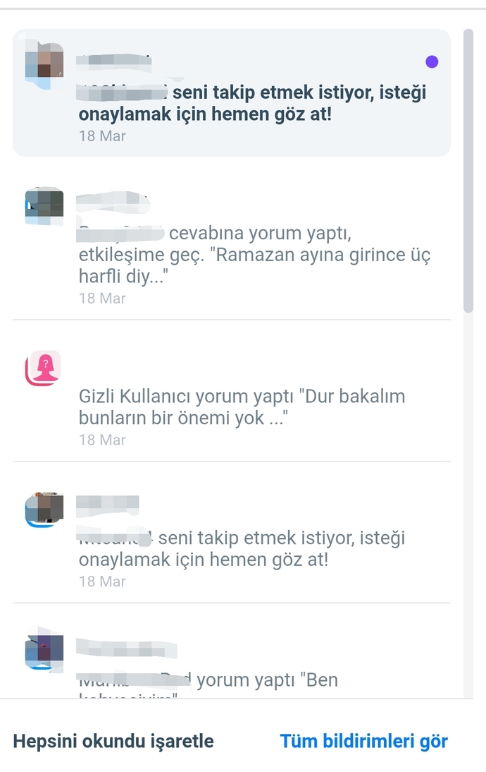 Takip isteği bildirimi geliyor ama takip listesinde görünmüyor, sebebi ne olabilir?