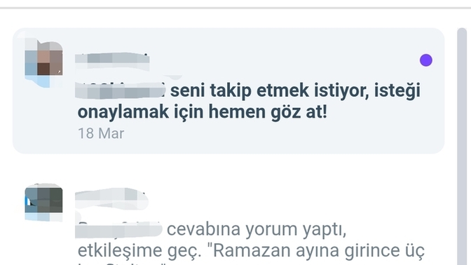 Takip isteği bildirimi geliyor ama takip listesinde görünmüyor, sebebi ne olabilir?