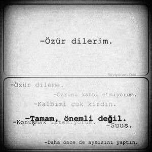 Özür dilemek senin için kolay mı zor mu?