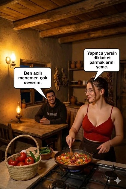 Domates biber ve yumurtadan yapmayı sevdiğin şeyler nelerdir?