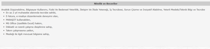 İşkur muhasebeci ilanında aranan niteliklerde PARAŞÜT KULLANABİLEN yazmışlar. PARAŞÜT diye bir muhasebe yazılımı mı var?