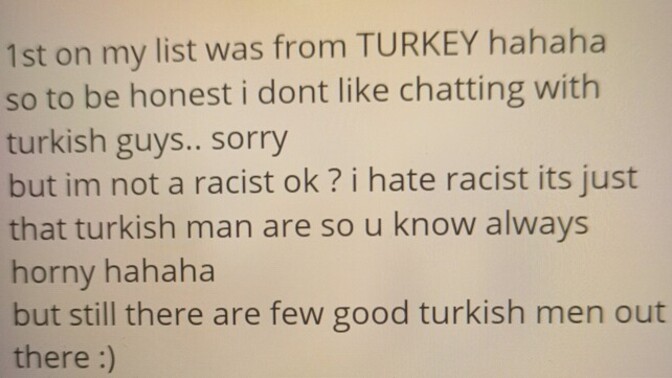 Yabancı sohbet uygulamalarında kızlar neden özellikle Türk erkeklerine karşı uyarı yazmak zorunda kalıyor?