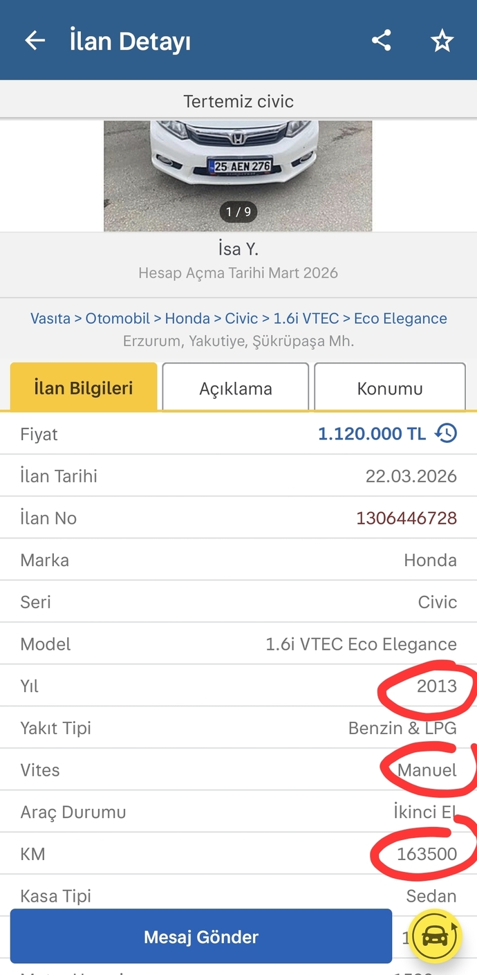 Arkadaslar bu arabanın (civic) olayı nedir?