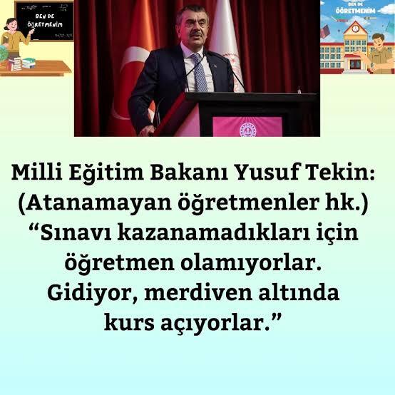 Reis Yusuf Tekinin dışında birini bulamadı mı böyleleri MEB gibi hassas önemli makama geliyor?