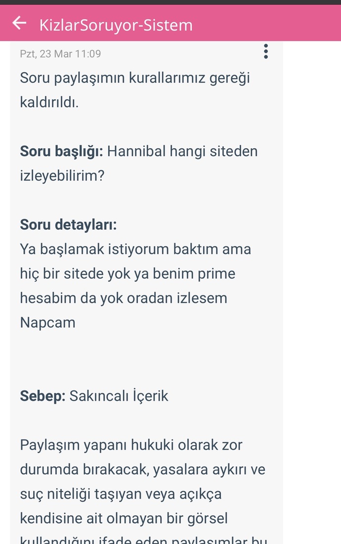 Bu paylaşımın nesi sakıncalı?