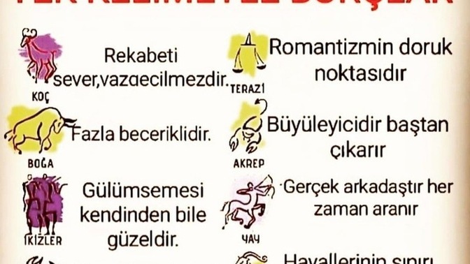 Tek kelimeyle burçlar , katılıyor musun?