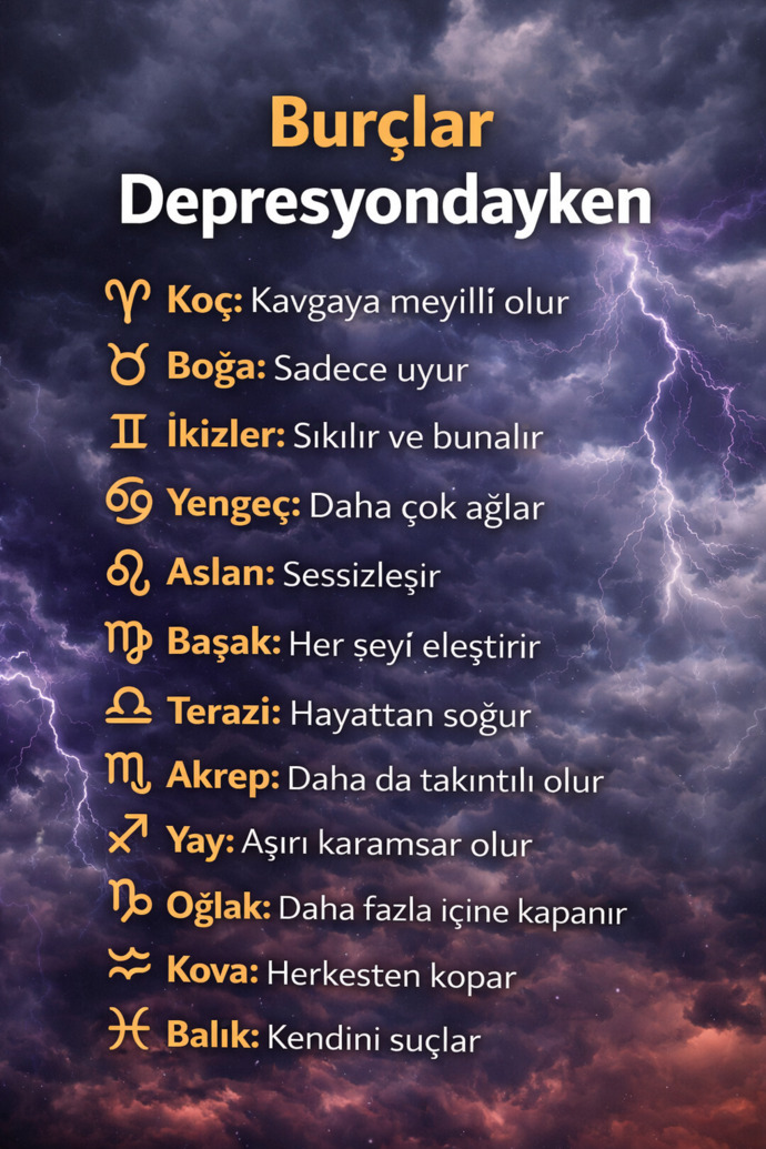 Burcunuza göre depresyondayken ne yaparsınız?