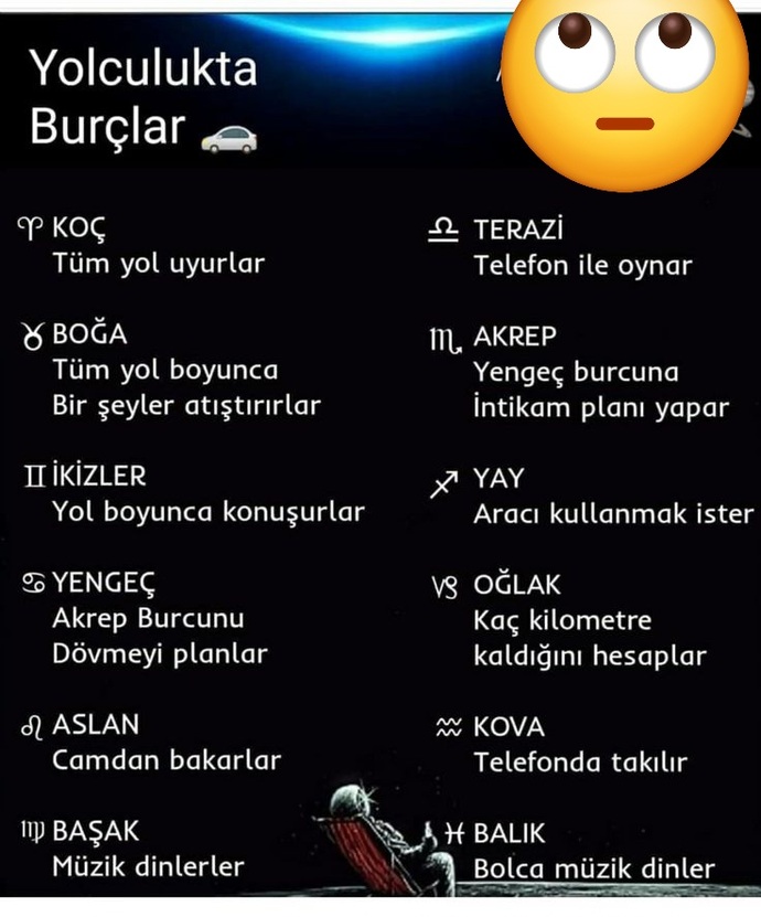 Yolculukta burçlar ne yapar?