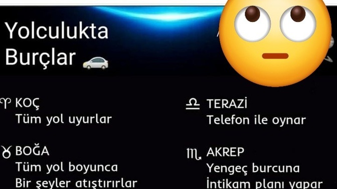 Yolculukta burçlar ne yapar?