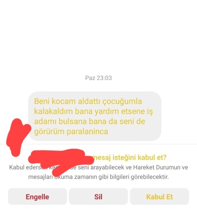 Sana ne mesajlar geliyordur simdi?