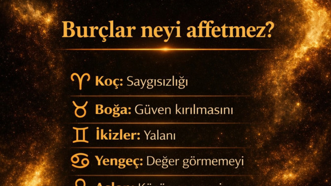 Burcunuza göre neyi affetmezsiniz?