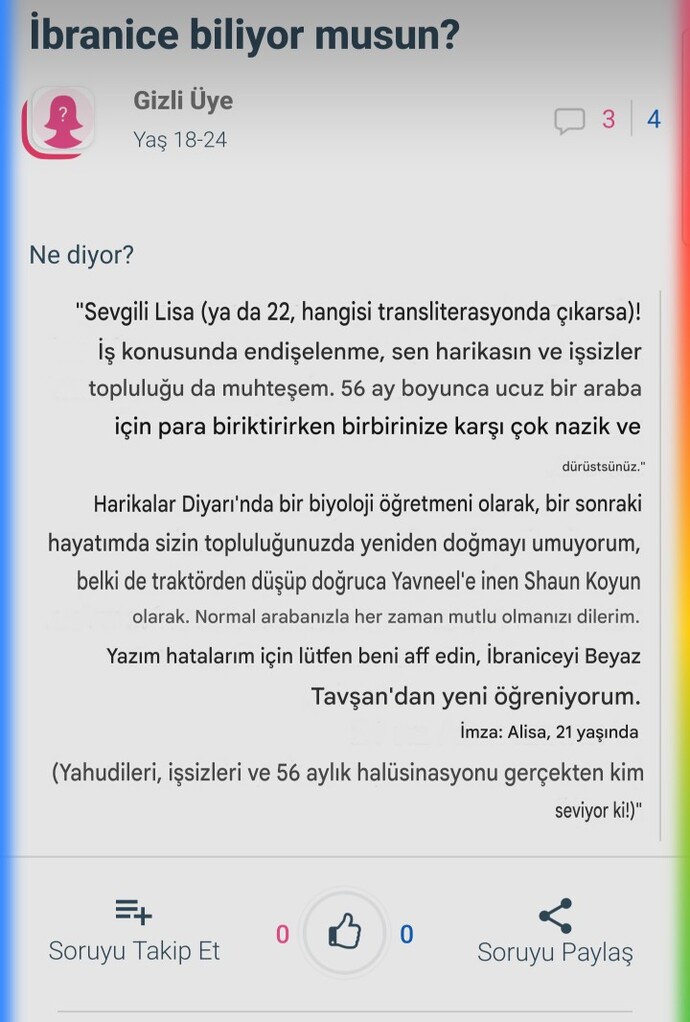 İbranice biliyor musun?