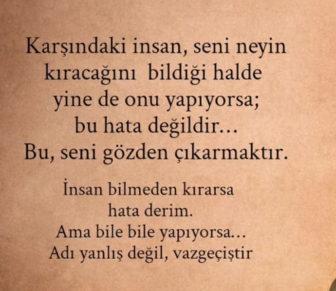 Bile bile yapılan yanlış hata mıdır yoksa bir vazgeçiş mi?