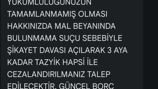 35 bin lira borç için hapis cezası olur mu, gelen mesaj sadece korkutma amaçlı mı?