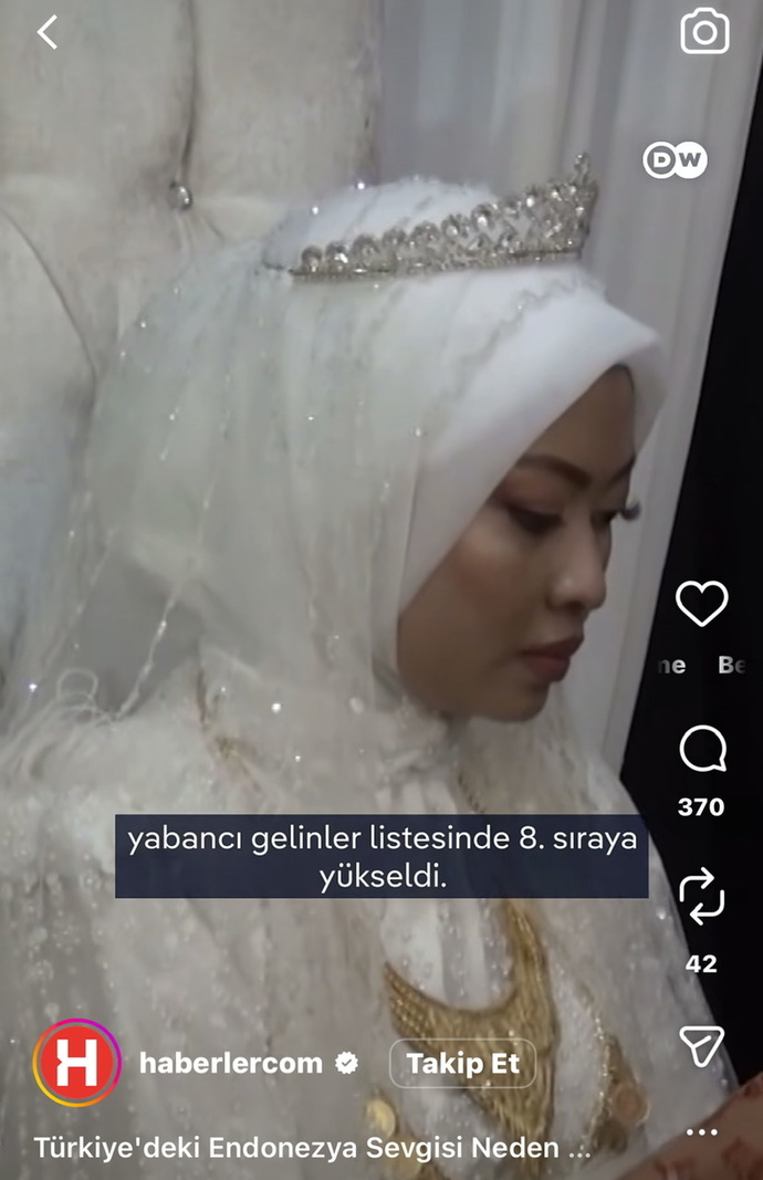 Endonezya yabancı gelin sıralamasında ülke olarak 8. sıraya gelmiş 😄 Türk erkeklerinin Rus sevdası tarihe mi karışıyor sizce 🤣?