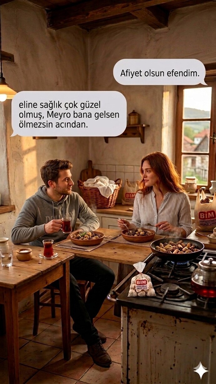 Bu akşam yediğin yemeği seninle yeseydim, ben ne yemiş olurdum?