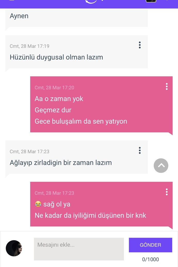 Müzik atacak, modumun kötü olması gerekiyormuş 😂