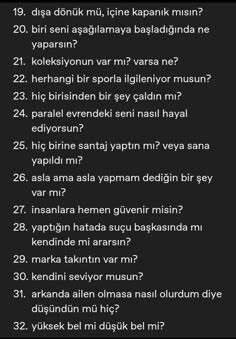 Bana burdan istediğiniz soruyu seçip sorar mısınız?