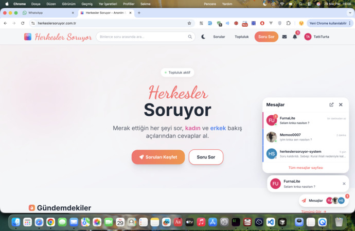 Yeni mesajlaşma sistemi tasarımım nasıl olmuş, neleri geliştirmeliyim?