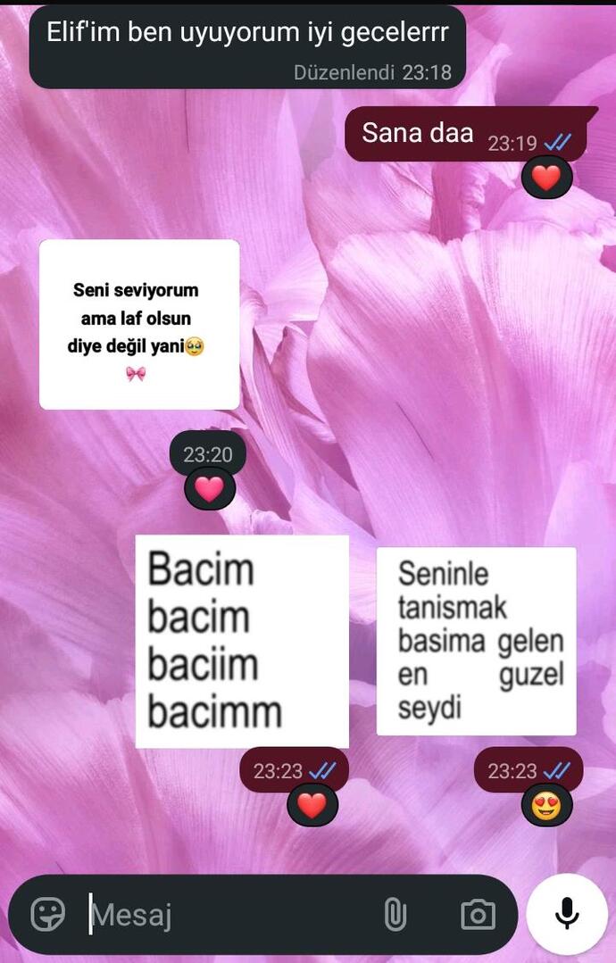 En son aldığınız mesaj nedir?