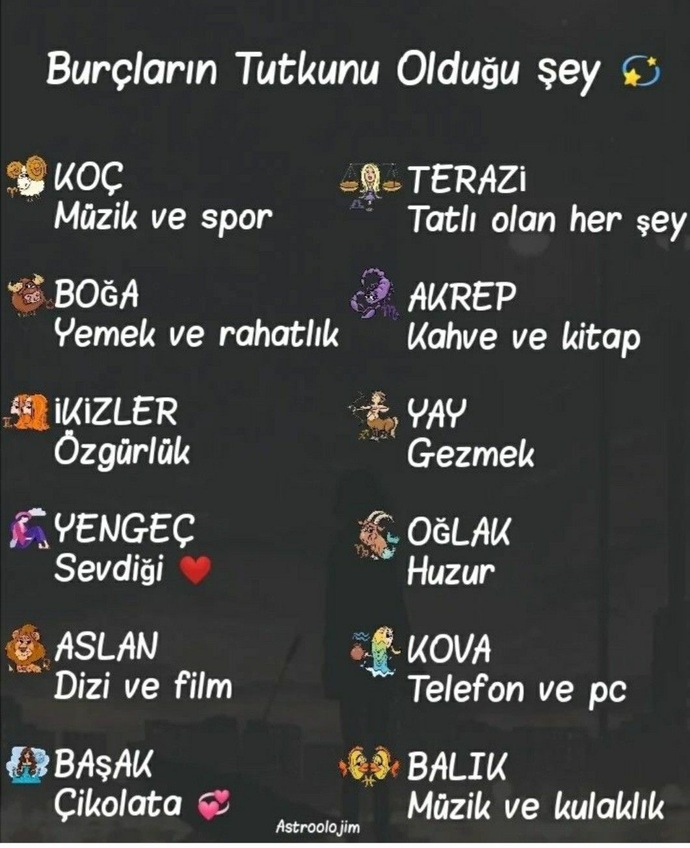Burçların tutkunu olduğu şeyler nelermiş?