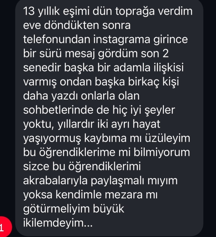 Eşiniz sizi aldatmis olsa ve vefat etse bunu yayar miydiniz herkese?