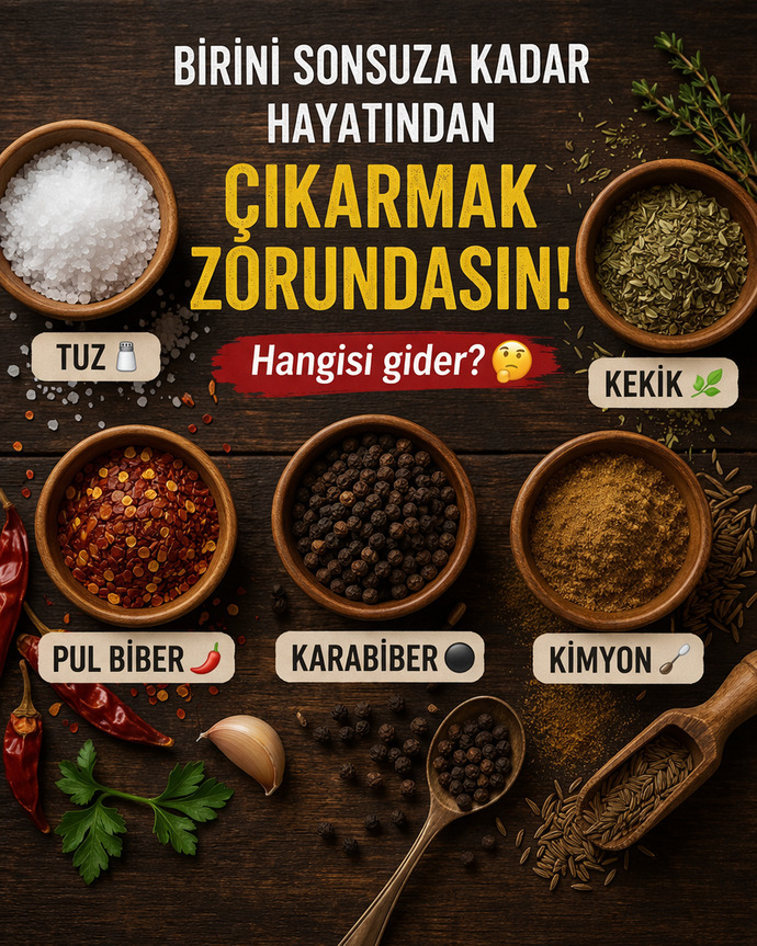 Ömür boyu bir baharatı yasaklayacaklar 🚫 Hangisini gözünü kırpmadan silersin?