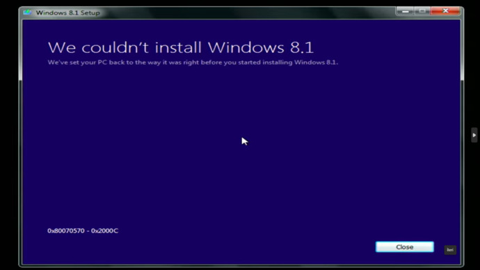 Windows kurulamadı diyor bu hatanın çözümü var mı?