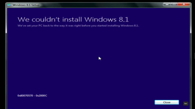 Windows kurulamadı diyor bu hatanın çözümü var mı?