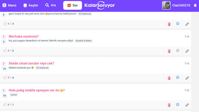 Siteye ilk üye olduğunuzda ne gibi sorular soruyordunuz?