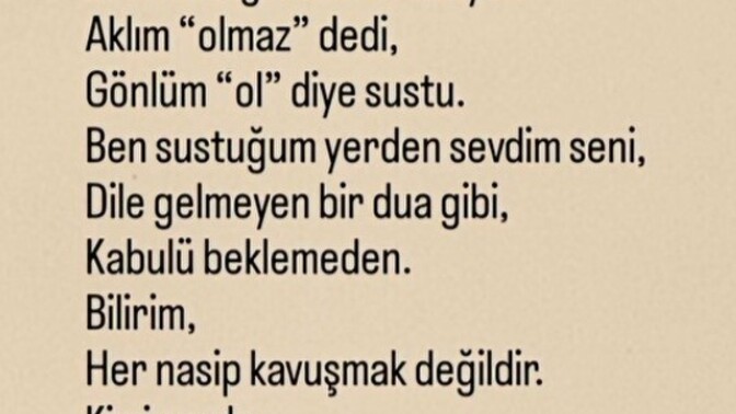 Sevdiğin bir şiir söz var mı?