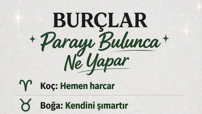 Burcunuza göre parayı bulunca ne yaparsınız?