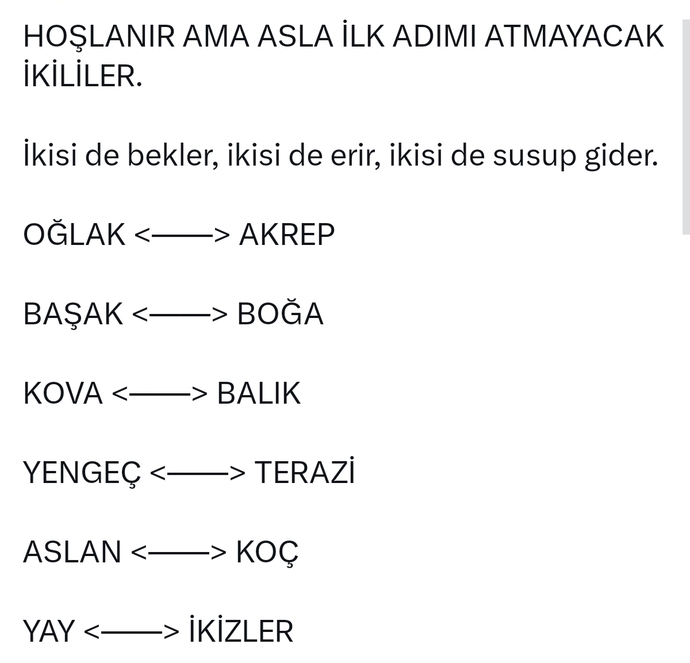 Burçlara göre hoşlanmalarına rağmen birbirlerine ilk adımı atmayan burçlar hangileridir?