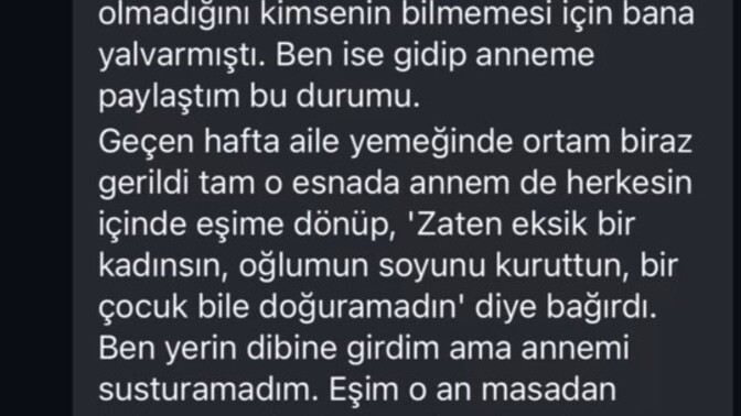 Erkekler boyle seyleri annesine babasina anlatiyor mu?